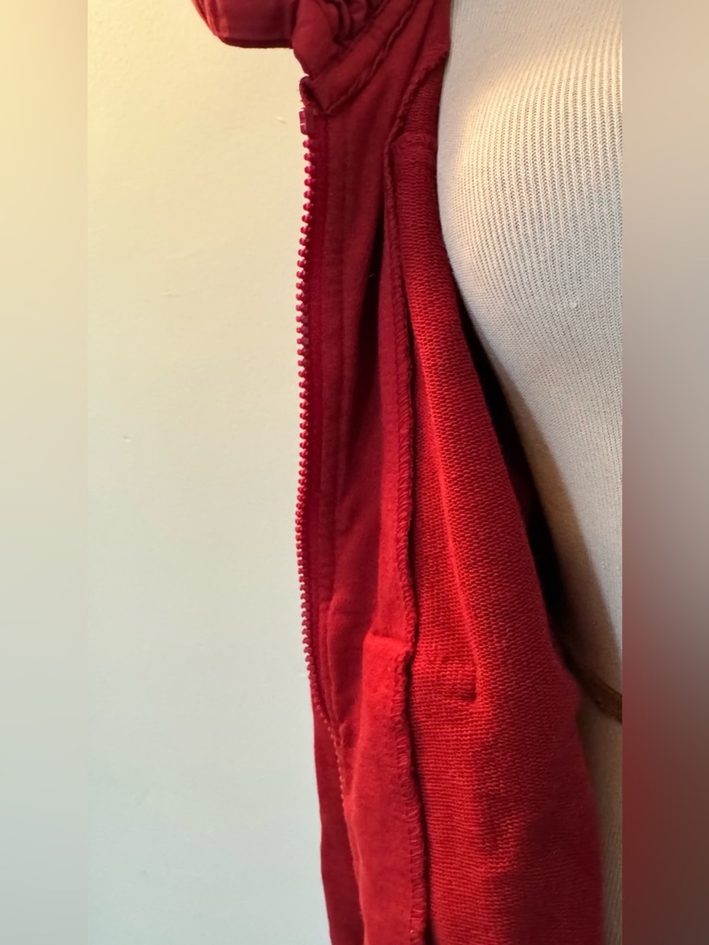 [Prairie Underground] Long Cloak Hoodie in Crimson Sz: M - Picture 8 of 15